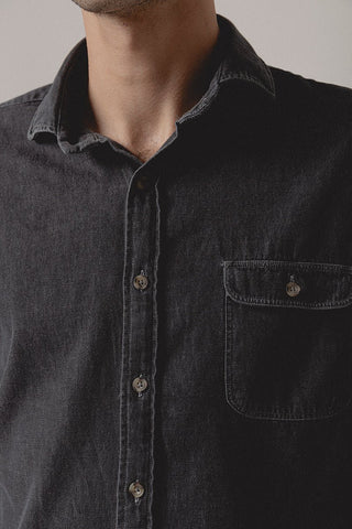 Denim Shirt Grey Burano One Pocket - Sohhan