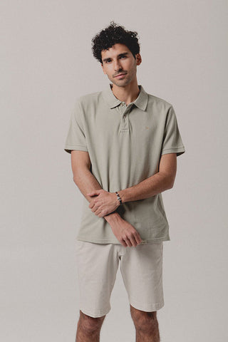 Sage Green Pique Polo Shirt - Sohhan