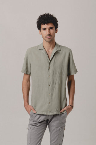 Camisa Hawaiana Lino Verde - Sohhan