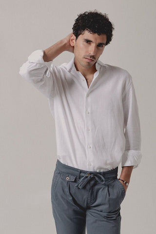 Camisa Lino Cairo Blanco - Sohhan