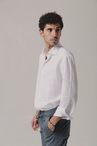 Camisa Lino Cairo Blanco - Sohhan