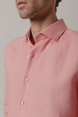 Camisa Lino Cairo Salmon - Sohhan