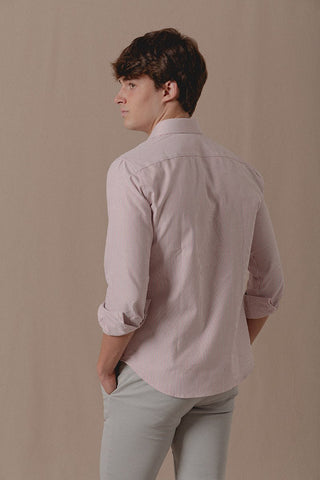 Camisa Oxford Dustin Rayas Burdeos - Sohhan