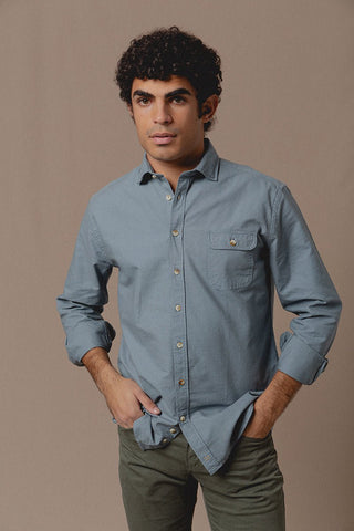 Camisa Troy Azul Empolvado - Sohhan