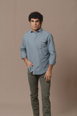 Camisa Troy Azul Empolvado - Sohhan