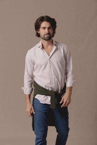 Camisa Villela Cuadros Rosa y Verde - Sohhan