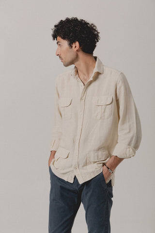 Guayabera Lino Janeiro Crudo - Sohhan