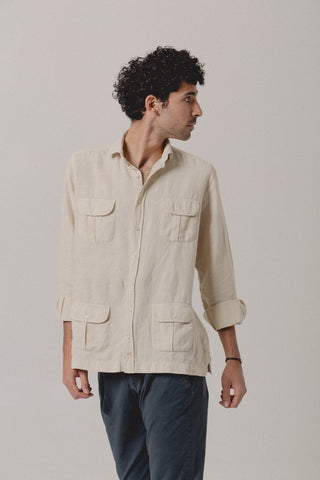 Guayabera Lino Janeiro Crudo - Sohhan