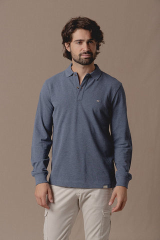 Polo Manga Larga Marseille Indigo - Sohhan