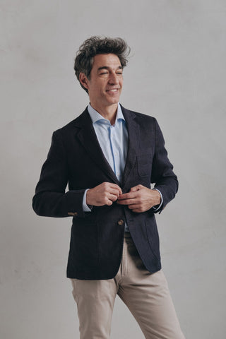 The Royal Linen Blazer HH Navy - Sohhan