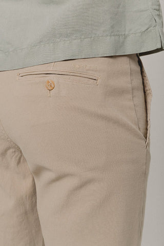 Pantalón Chino Algodón Lino Beige - Sohhan