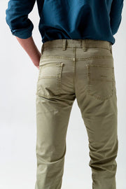 Pantalón Cinco Bolsillos Verde Deslavado - Sohhan