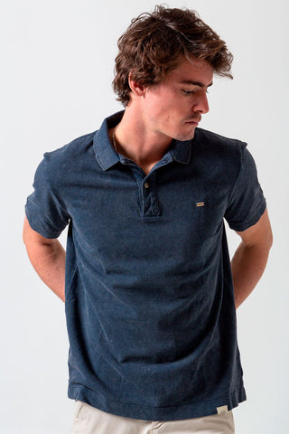 Polo manga corta azul marino deslavado - Sohhan